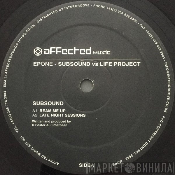 Subsound vs. Life Project  - EPOne - Subsound Vs Life Project