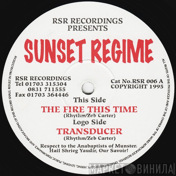 Sunset Regime  - The Fire This Time / Transducer