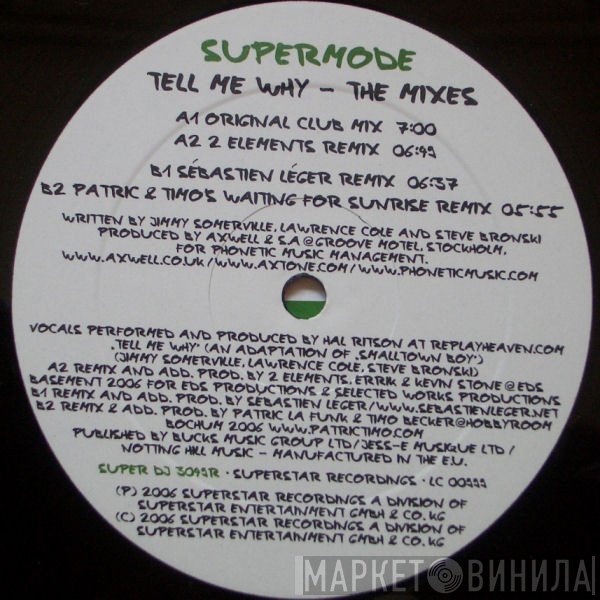 Supermode - Tell Me Why (The Mixes)