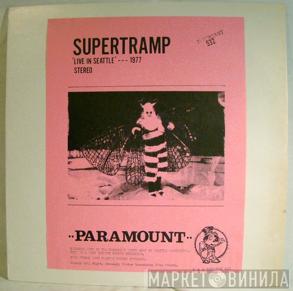 Supertramp  - 'Live In Seattle' --- 1977 **Paramount**