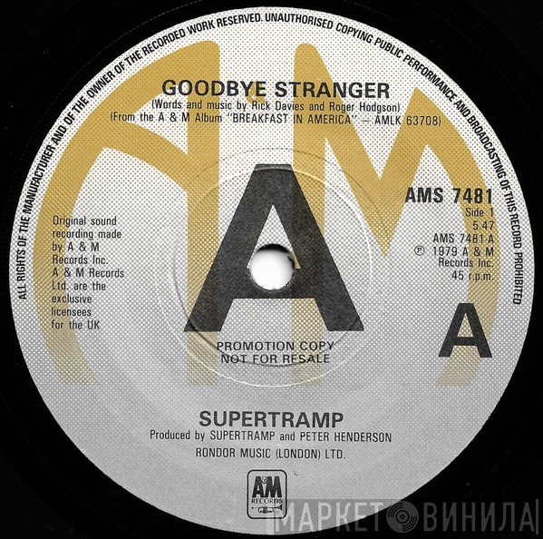 Supertramp  - Goodbye Stranger