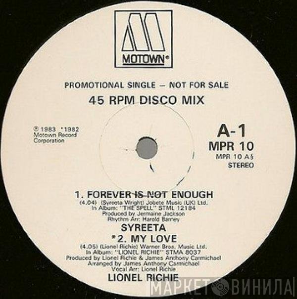 Syreeta, Jermaine Jackson, Lionel Richie, José Feliciano - Forever Is Not Enough / My Love / Lonely Teardrops / You Moved A Mountain