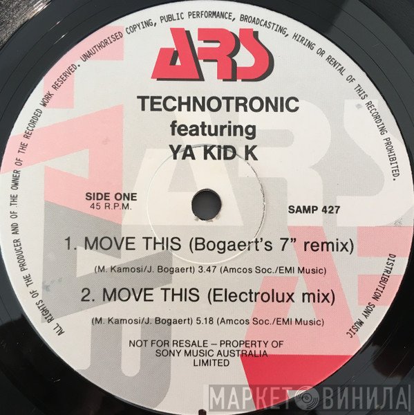 Technotronic Featuring Ya Kid K  - Move This