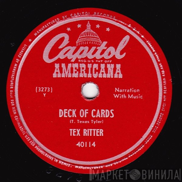 Tex Ritter  - Deck Of Cards / Rounded Up In Glory