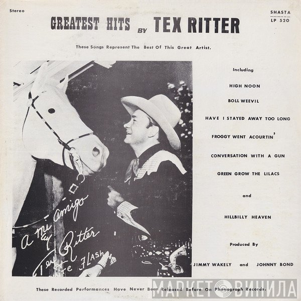 Tex Ritter - Greatest Hits By Tex Ritter