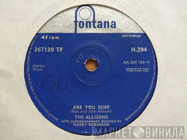 The Allisons - Are You Sure