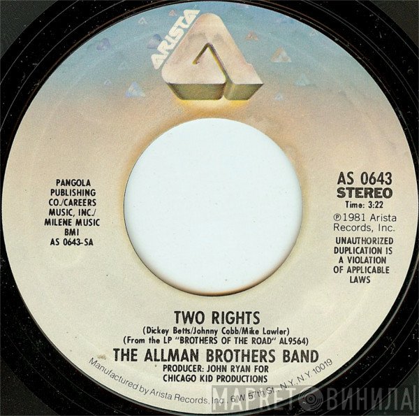 The Allman Brothers Band  - Two Rights