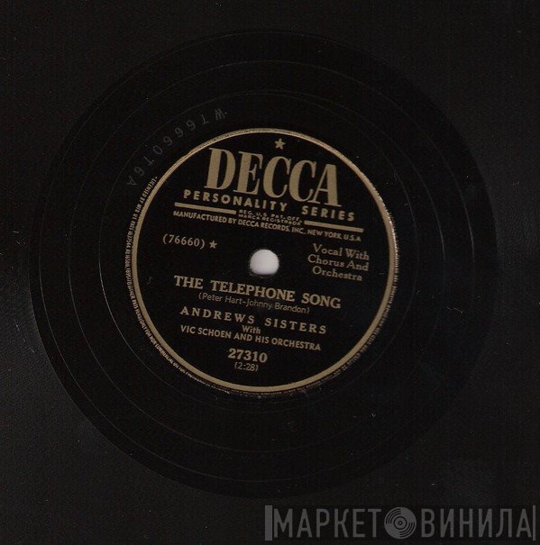 The Andrews Sisters With Vic Schoen And His Orchestra  - The Telephone Song / Sleigh Ride