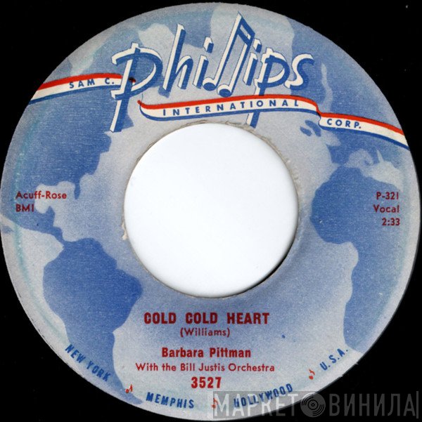 The Bill Justis Orchestra, Barbara Pittman - Cold Cold Heart
