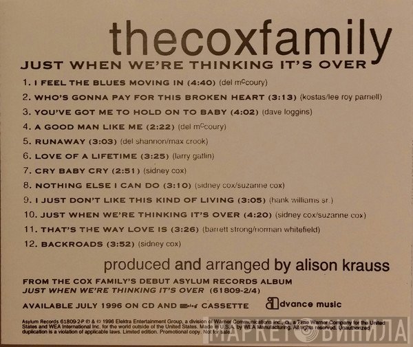 The Cox Family - Just When We're Thinking It's Over