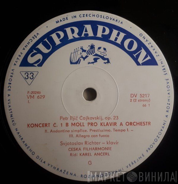 The Czech Philharmonic Orchestra, Sviatoslav Richter, Karel Ančerl, Pyotr Ilyich Tchaikovsky - Koncert Č. 1, B-Moll Pro Klavír A Orchestr