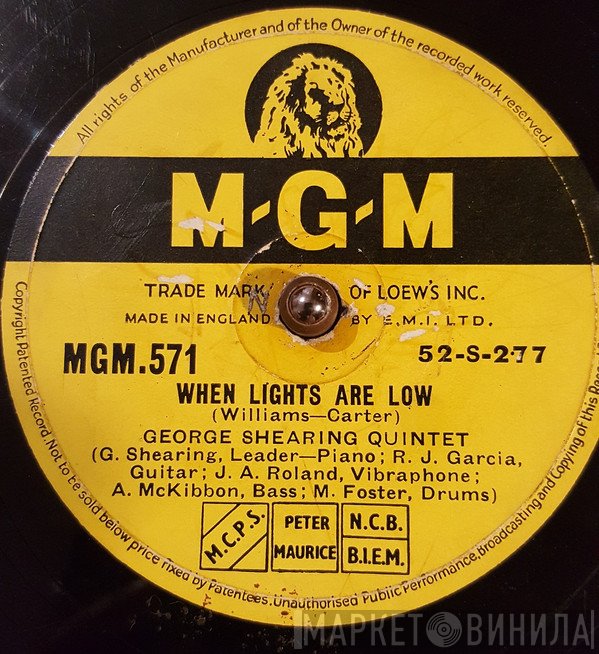 The George Shearing Quintet - When Lights Are Low / Lullaby Of Birdland