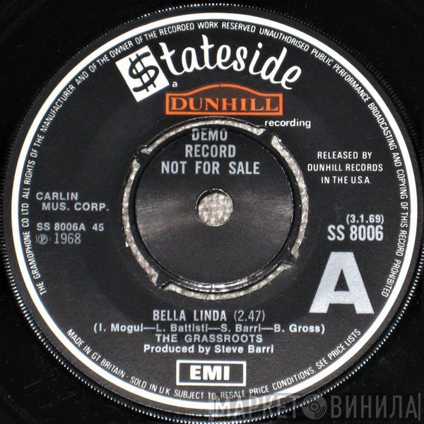 The Grass Roots - Bella Linda / Hot Bright Lights