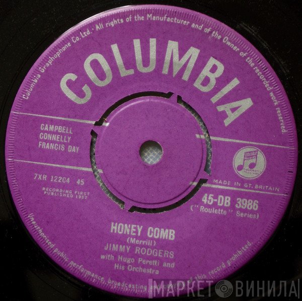 The Hugo Peretti Orchestra, Jimmie Rodgers  - Honey Comb