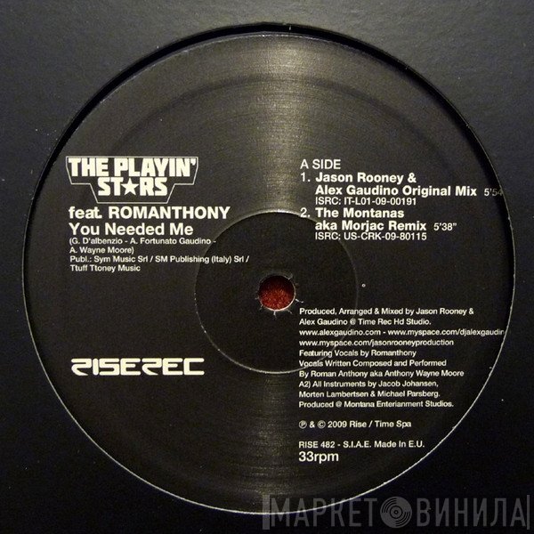 The Playin' Stars Feat. Romanthony  - You Needed Me