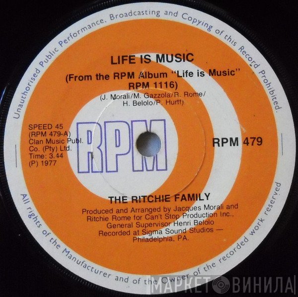 The Ritchie Family  - Life Is Music