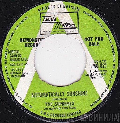 The Supremes - Automatically Sunshine