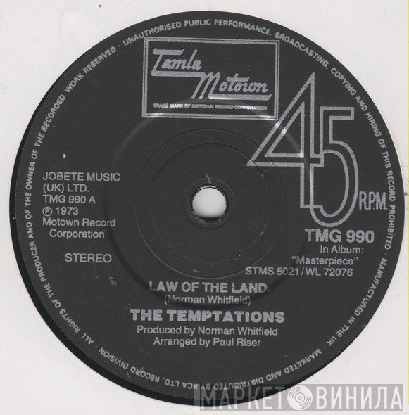 The Temptations - Law Of The Land / Beauty Is Only Skin Deep