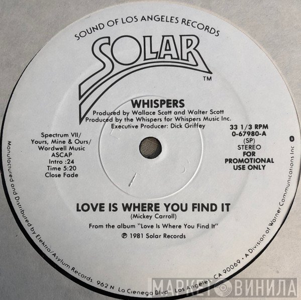 The Whispers - Love Is Where You Find It