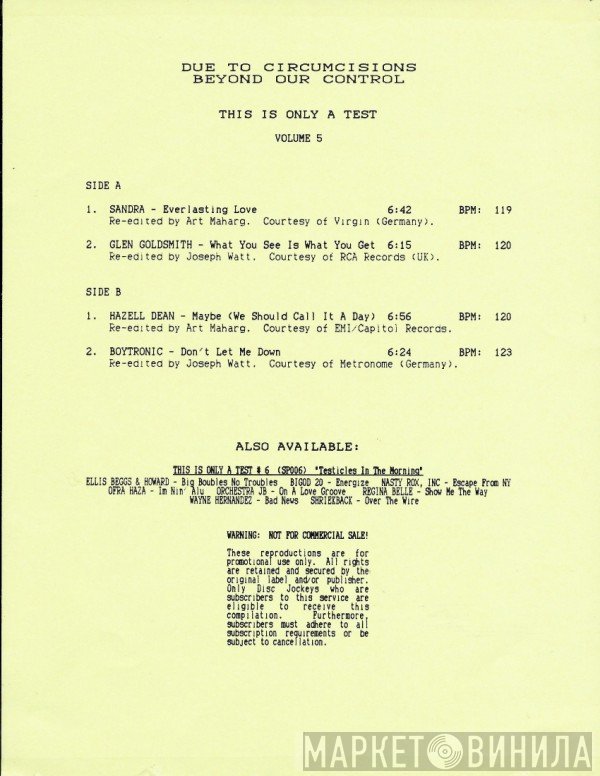  - This Is Only A Test! (Volume 5)