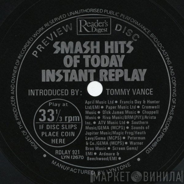 Tommy Vance - Smash Hits Of Today Instant Replay