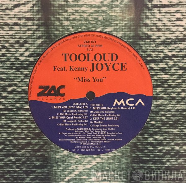 Tooloud , Kenny Joyce - Miss You