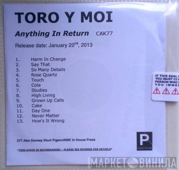 Toro Y Moi  - Anything In Return