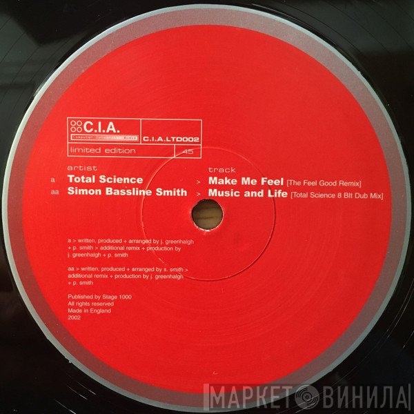 Total Science, Simon "Bassline" Smith - Make Me Feel / Music And Life (Remixes)