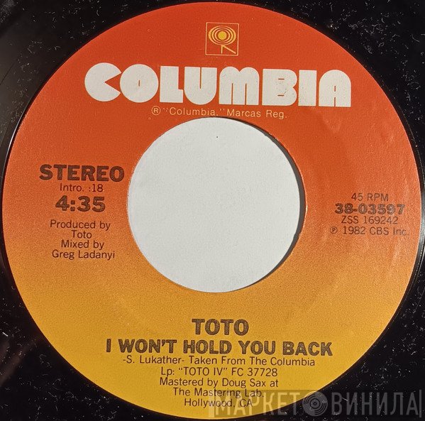 Toto  - I Won't Hold You Back