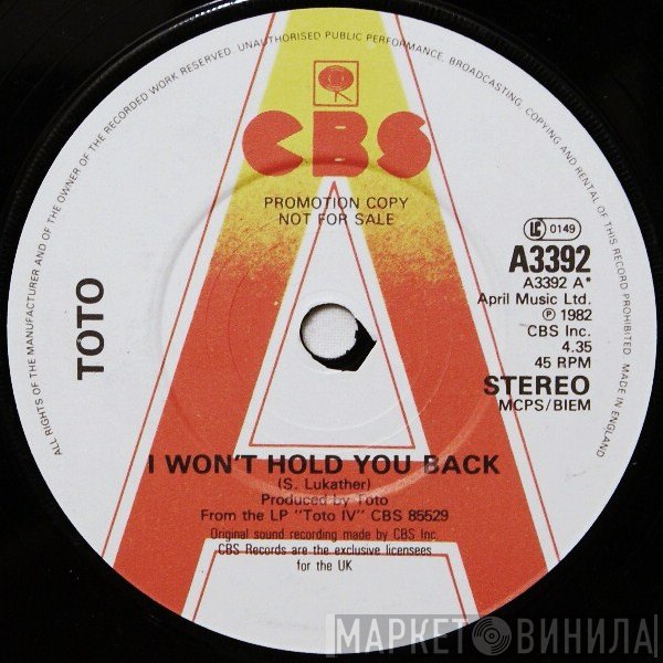 Toto - I Won't Hold You Back