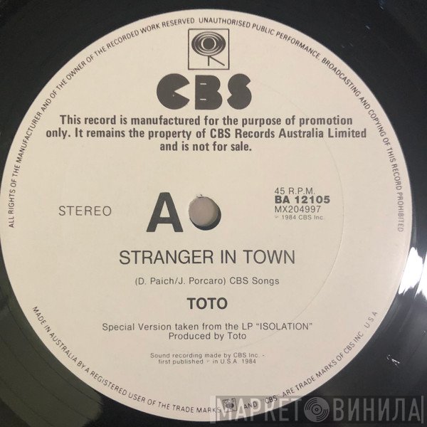 Toto  - Stranger In Town