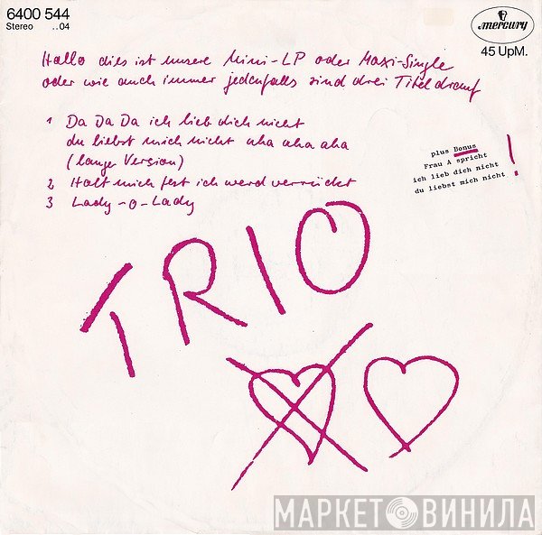 Trio - Da Da Da Ich Lieb Dich Nicht Du Liebst Mich Nicht Aha Aha Aha