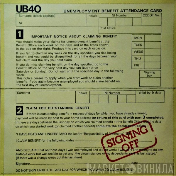 UB40  - Signing Off