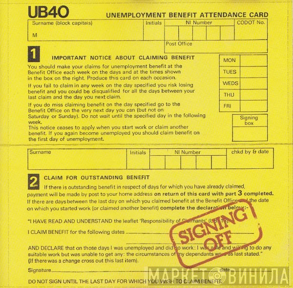 UB40  - Signing Off