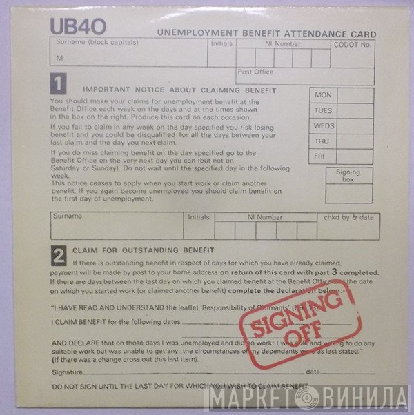 UB40  - Signing Off