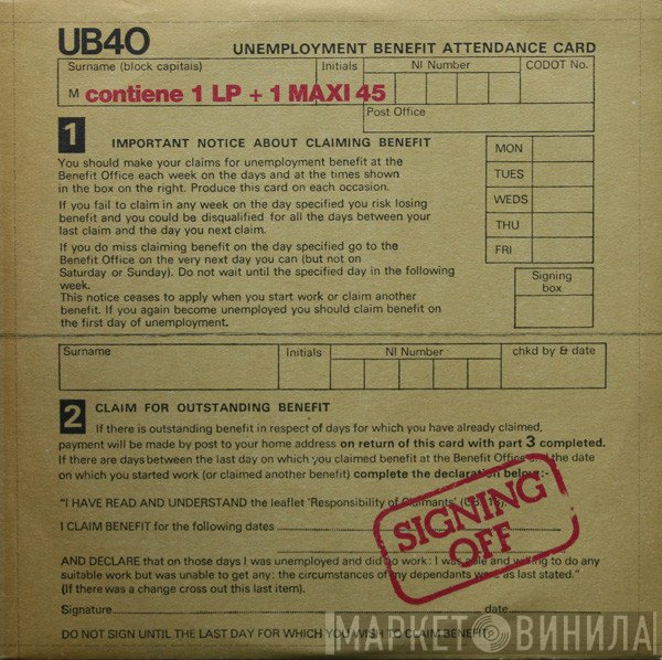 UB40  - Signing Off
