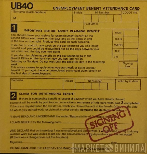 UB40  - Signing Off
