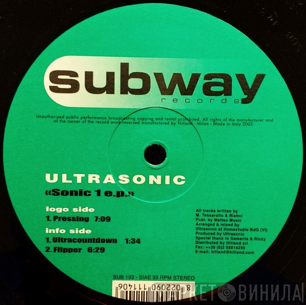 Ultrasonic  - Sonic 1 EP