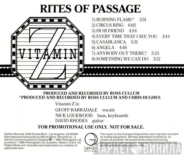 Vitamin Z  - Rites Of Passage