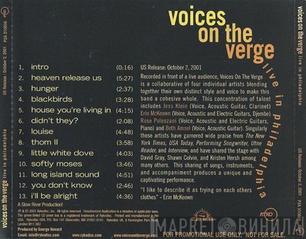 Voices On The Verge - Live In Philadelphia