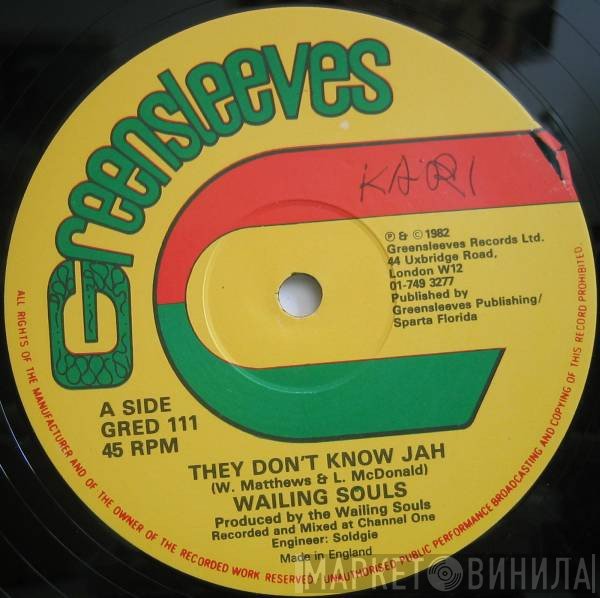 Wailing Souls - They Don't Know Jah / Sticky Stay
