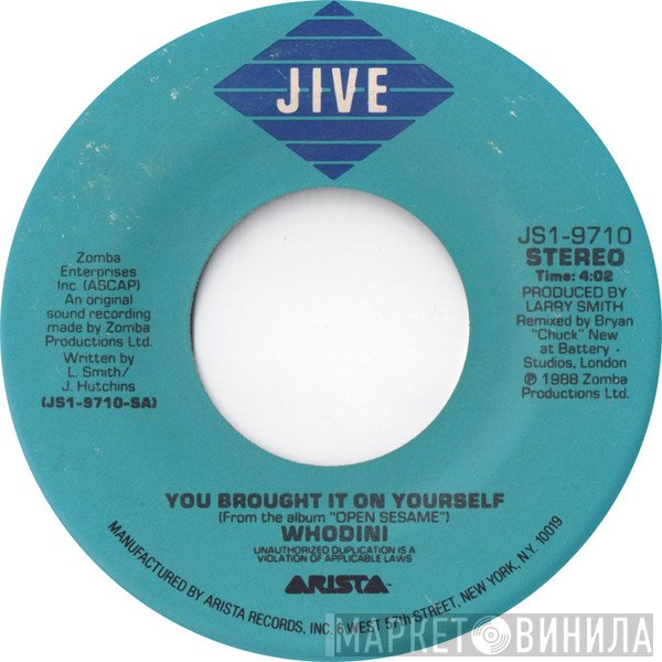 Whodini - You Brought It On Yourself / I'm Def (Jump Back And Kiss Myself)