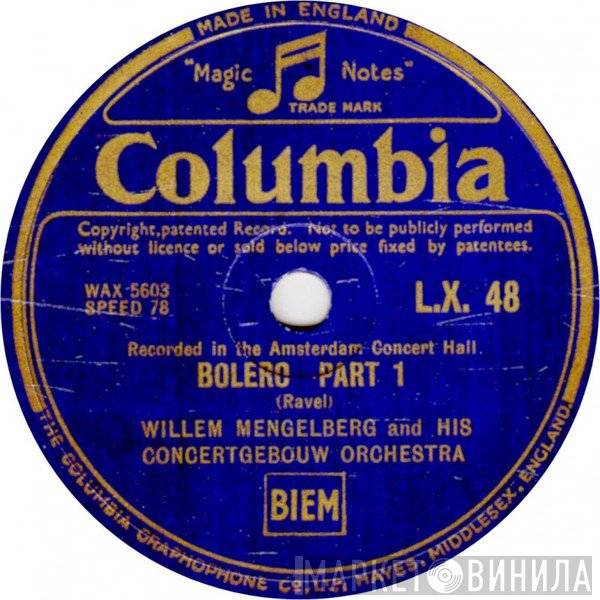 Willem Mengelberg And His Concertgebouworkest  - Bolero