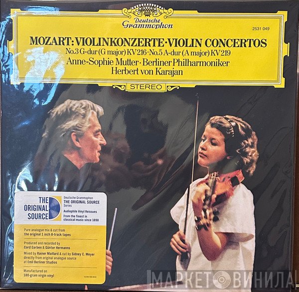 Wolfgang Amadeus Mozart, Berliner Philharmoniker, Herbert von Karajan, Anne-Sophie Mutter - Violinkonzerte = Violin Concertos (No.3 G-dur = G Major KV 216 · No.5 A-dur = A Major KV 219)
