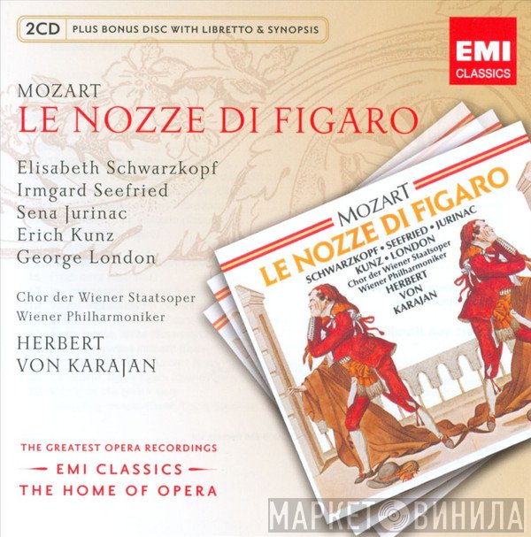 Wolfgang Amadeus Mozart, Herbert von Karajan, Wiener Philharmoniker, Elisabeth Schwarzkopf, Sena Jurinac, Erich Kunz, Wiener Staatsopernchor, George London , Irmgard Seefried - Le Nozze Di Figaro