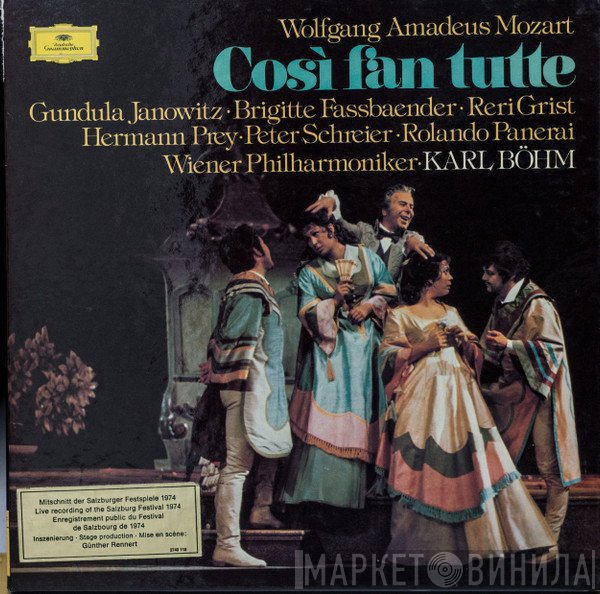 Wolfgang Amadeus Mozart, Karl Böhm, Peter Schreier, Hermann Prey, Wiener Philharmoniker, Gundula Janowitz, Brigitte Fassbaender, Reri Grist, Rolando Panerai - Così Fan Tutte
