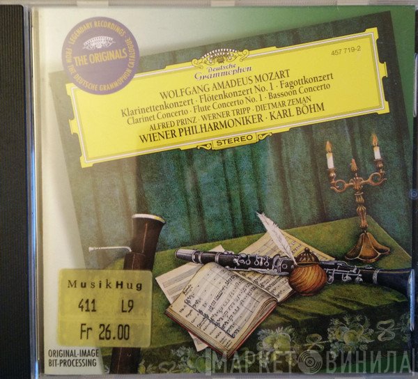Wolfgang Amadeus Mozart, Karl Böhm, Wiener Philharmoniker, Alfred Prinz, Werner Tripp, Dietmar Zeman - Klarinettenkonzert • Flötenkonzert No. 1 • Fagottkonzert = Clarinet Concerto • Flute Concerto No. 1 • Bassoon Concerto