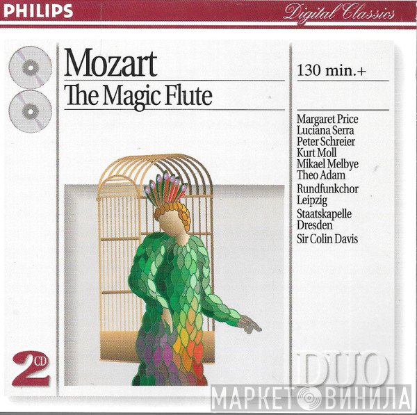 Wolfgang Amadeus Mozart, Peter Schreier, Rundfunkchor Leipzig, Theo Adam, Staatskapelle Dresden, Sir Colin Davis, Kurt Moll, Margaret Price, Luciana Serra, Mikael Melbye - The Magic Flute