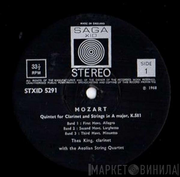 Wolfgang Amadeus Mozart, Thea King, Aeolian String Quartet - Quintet For Clarinet & Strings In A Major, K581, Divertimento In D, K136
