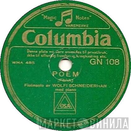 Wolfgang Schneiderhan  - Poem / Svanen
